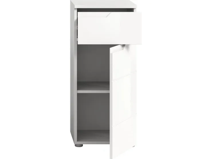 Standschrank Solero Weiß Hochglanz 87 cm x 38 cm x 34 cm