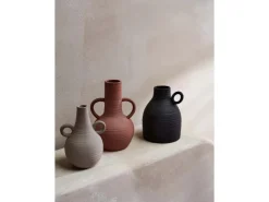 Steingut-Vase Ancient Secrets 13,2 cm x 12,7 cm x 16,5 cm Schwarz* Vasen
