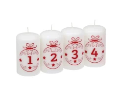 Steinhart Stumpenkerze Advent Balls 1 - 4 Ø 5,7 cm x 10 cm 4er Riegel* Kerzen