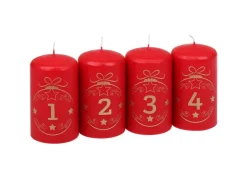 Steinhart Stumpenkerze Advent Balls 1 - 4 Ø 5,7 cm x 10 cm 4er Riegel* Vasen|Laternen
