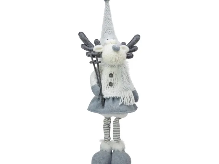 Stoff-Rentier Mädchen 64 cm x 18 cm x 15 cm cm Hellgrau-Weiß* Kommode