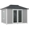 Sunjoy Gartenhaus Riga Alu/Stahl 302 cm x 386 cm Grau