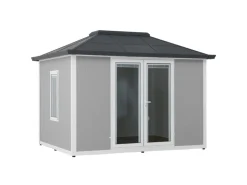Sunjoy Gartenhaus Riga Alu/Stahl 302 cm x 386 cm Grau