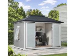 Sunjoy Gartenhaus Riga Alu/Stahl 302 cm x 386 cm Grau