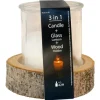 Sunny Garden Windlicht aus Glas mit Holzsockel Ø 18 cm x 16 cm* Windlichter