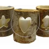 Sunny Garden Windlicht Holzstamm mit Glas 3-fach sortiert 18 cm x 16 cm