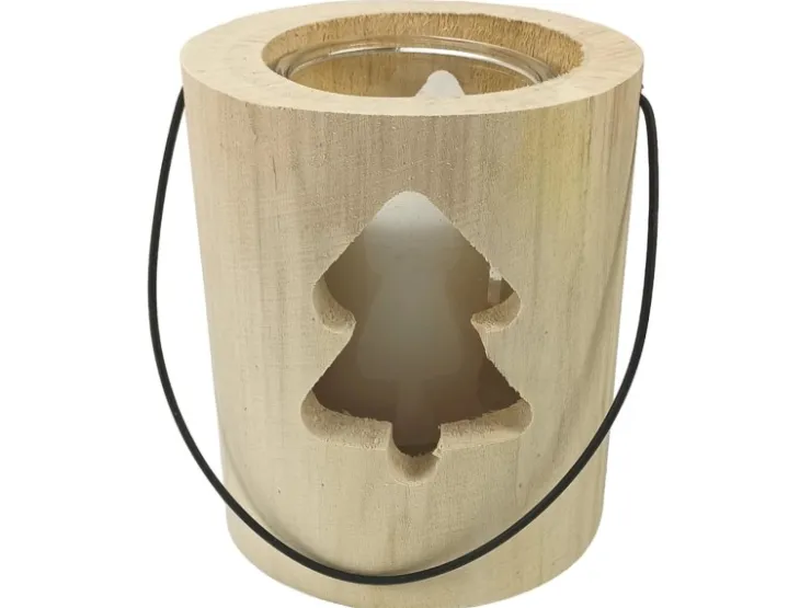 Sunny Garden Windlicht Holzstamm Nordic-Style mit Glas 3-fach sort. Ø 13 x 15 cm* Laternen