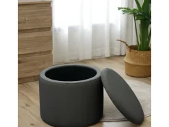 SVITA Amber Aufbewahrungsbox Mit Deckel Hocker Mit Stauraum Sitzhocker Stoff* Hocker