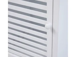 SVITA Badregal L Mit Tür Hoher Badezimmerschrank Regal Freistehend Natur Weiß