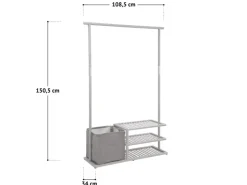 SVITA Basri Garderobe Kleiderständer Mit Schuhablage Aufbewahrungsbox Bambus* Garderoben
