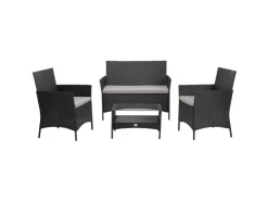 SVITA Brooklyn Polyrattan Sitzgruppe Lounge Gartenmöbel Set