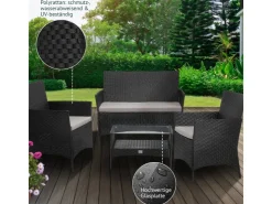 SVITA Brooklyn Polyrattan Sitzgruppe Lounge Gartenmöbel Set