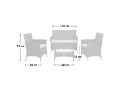 SVITA Brooklyn Polyrattan Sitzgruppe Lounge Gartenmöbel Set