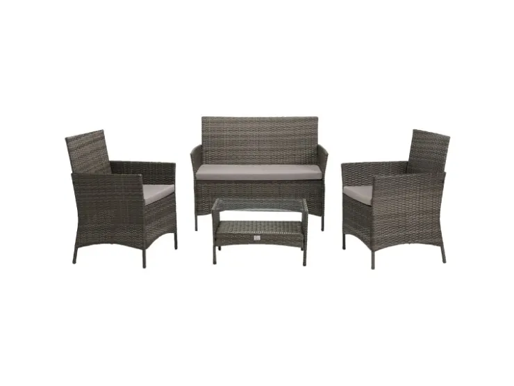 SVITA Brooklyn Polyrattan Sitzgruppe Lounge Gartenmöbel Set* Kissen|Sessel