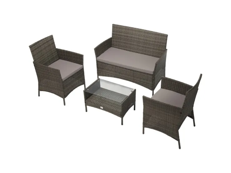 SVITA Brooklyn Polyrattan Sitzgruppe Lounge Gartenmöbel Set* Kissen|Sessel