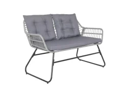 SVITA Capri Balkonmöbel-Set Polyrattan Sitzgruppe Outdoor 4-tlg. Gartenlounge Hell* Kissen|Stühle