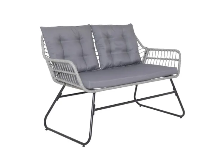 SVITA Capri Balkonmöbel-Set Polyrattan Sitzgruppe Outdoor 4-tlg. Gartenlounge Hell* Kissen|Stühle