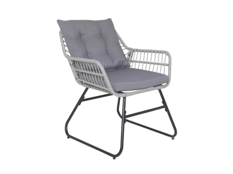 SVITA Capri Balkonmöbel-Set Polyrattan Sitzgruppe Outdoor 4-tlg. Gartenlounge Hell* Kissen|Stühle