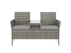 SVITA Chicago Rattan-Bank Garten-Bank Lounge Sitzecke* Sitzbänke