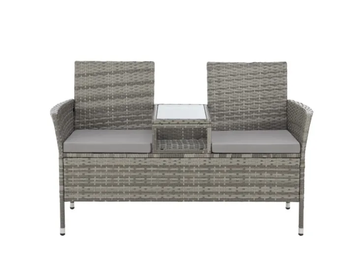 SVITA Chicago Rattan-Bank Garten-Bank Lounge Sitzecke* Sitzbänke