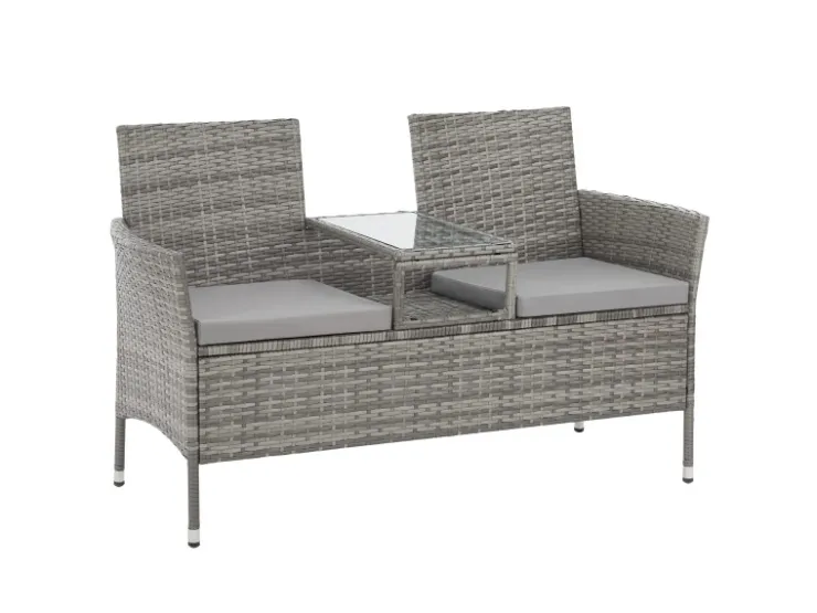 SVITA Chicago Rattan-Bank Garten-Bank Lounge Sitzecke* Sitzbänke