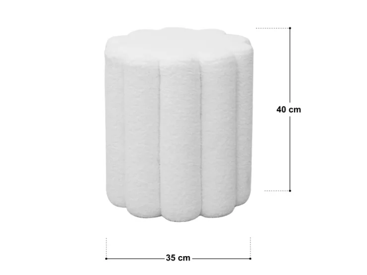 SVITA Dahlia Hocker Pouf Teddyboucle Modern* Hocker