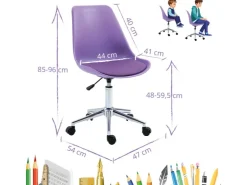 SVITA Eddy Kinderschreibtischstuhl Schreibtischstuhl Kinder Drehstuhl Höhenverstellbar* Stühle