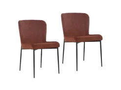SVITA Freddie Esszimmerstuhl 2er Set Cordbezug Polsterstuhl Esszimmer Küchenstuhl Bequem Metallbeine