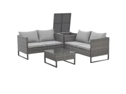 SVITA Kansas Rattanlounge Gartenmöbel Set Gartensofa Polyrattan