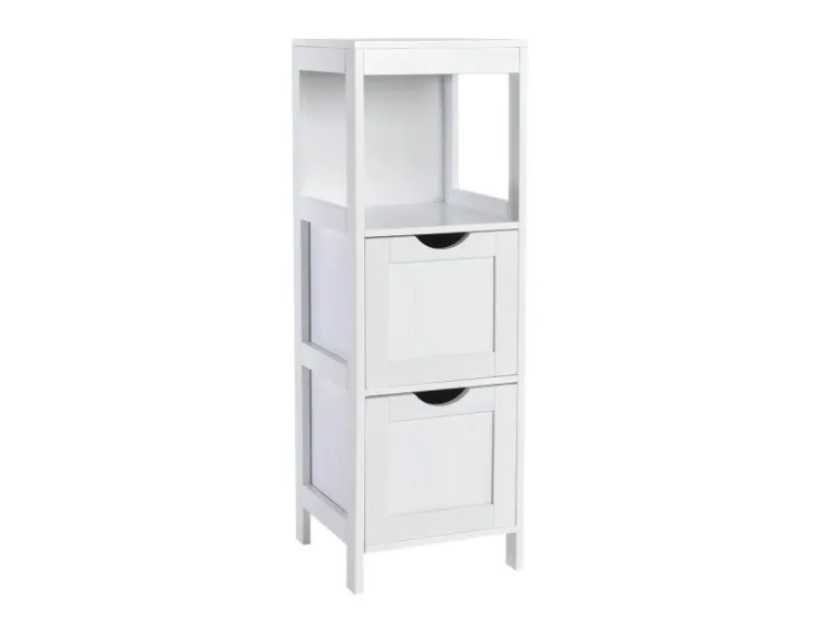 SVITA Lintu Badregal Standregal Badezimmerschrank Schubladen Holzoptik Weiß* Schränke