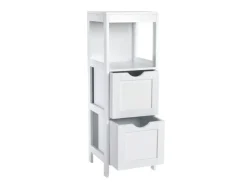 SVITA Lintu Badregal Standregal Badezimmerschrank Schubladen Holzoptik Weiß* Schränke