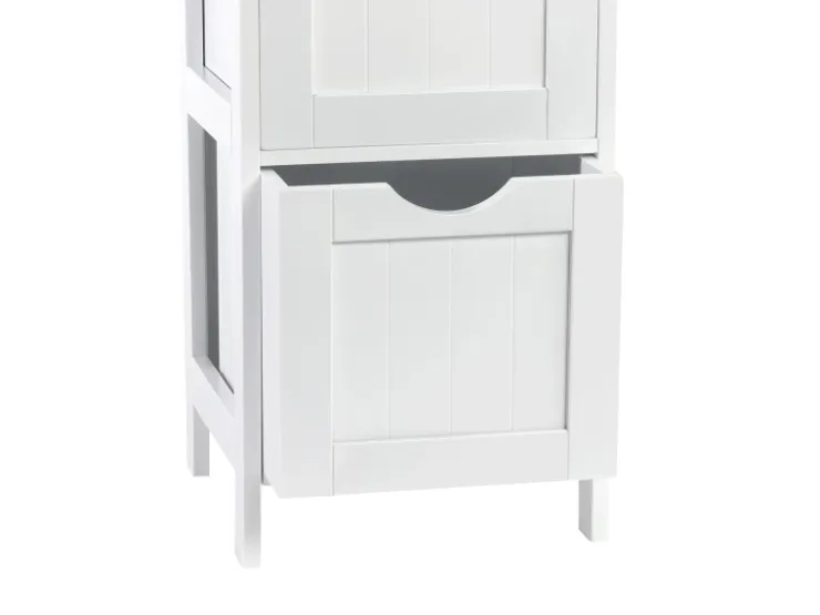 SVITA Lintu Badregal Standregal Badezimmerschrank Schubladen Holzoptik Weiß* Schränke