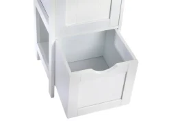 SVITA Lintu Badregal Standregal Badezimmerschrank Schubladen Holzoptik Weiß* Schränke