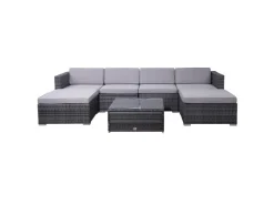 SVITA Lugano Polyrattan Lounge Gartenmöbel Set Gartenlounge Gartensofa