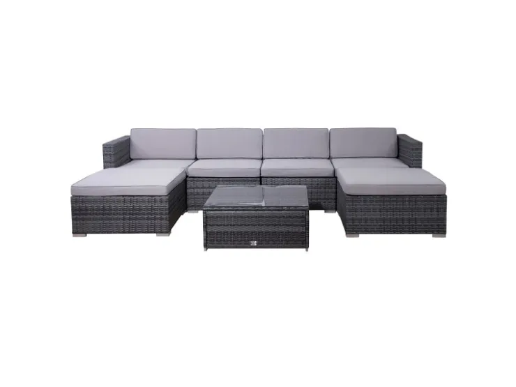 SVITA Lugano Polyrattan Lounge Gartenmöbel Set Gartenlounge Gartensofa