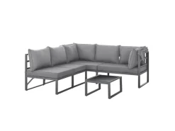 SVITA Maui Gartenmöbel-Lounge-Set Mit Dach Outdoor-Sofa Strandkorb-Sonneninsel Stahl