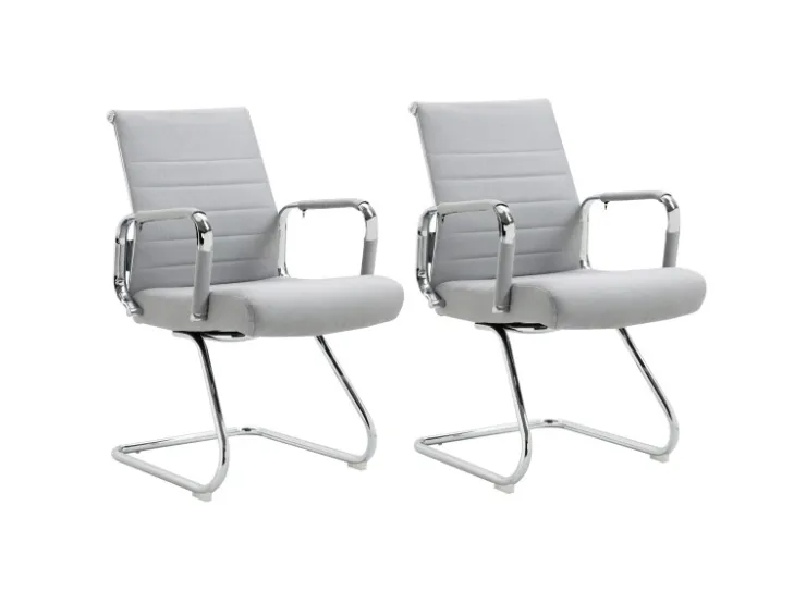 SVITA Office Comfort 2er Set Besucherstuhl Freischwinger Mit Armlehne LB Stoff* Stühle