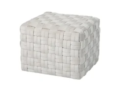 SVITA Poppy Hocker Sitzpouf Geflochten Sitzhocker Fußhocker Für Sessel Samt