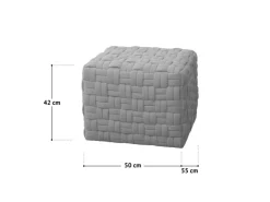 SVITA Poppy Hocker Sitzpouf Geflochten Sitzhocker Fußhocker Für Sessel Samt