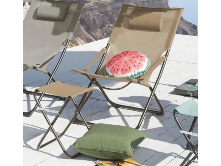 SVITA Tomra Liegestuhl Mit Hocker Klappbar Campingstuhl Kopfkissen