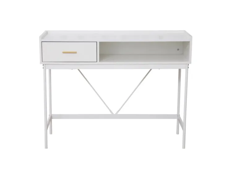 SVITA Valeo Konsolentisch Schmal Mit Ablage Standregal Flurtisch Mit Schublade Weiß