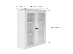 Teamson Home Badezimmer Connor Wandschrank mit 2 Glastüren Weiß* Regal Weiß