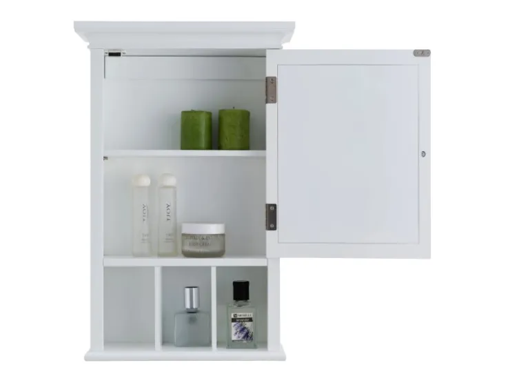 Teamson Home Badezimmer Neal Holz Medizinschrank mit Spiegel Tür Weiß