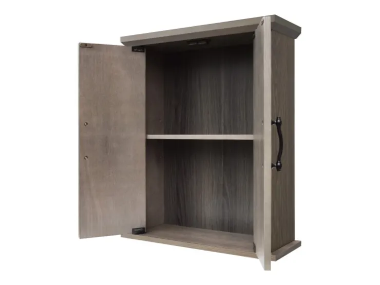 Teamson Home Badezimmer Wand Medizinschrank aus Holz Doppeltüren Salzeiche