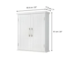 Teamson Home Holz Badezimmer Wand Medizinschrank mit Verstellbaren Regalen Weiß* Regal Weiß