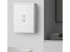 Teamson Home Holz Badezimmer Wand Medizinschrank mit Verstellbaren Regalen Weiß* Regal Weiß