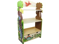 Teamson Kids Kinderbücherregal Dinosaurier Holz Stauraum Blau* Aufbewahrung|Bücherregale