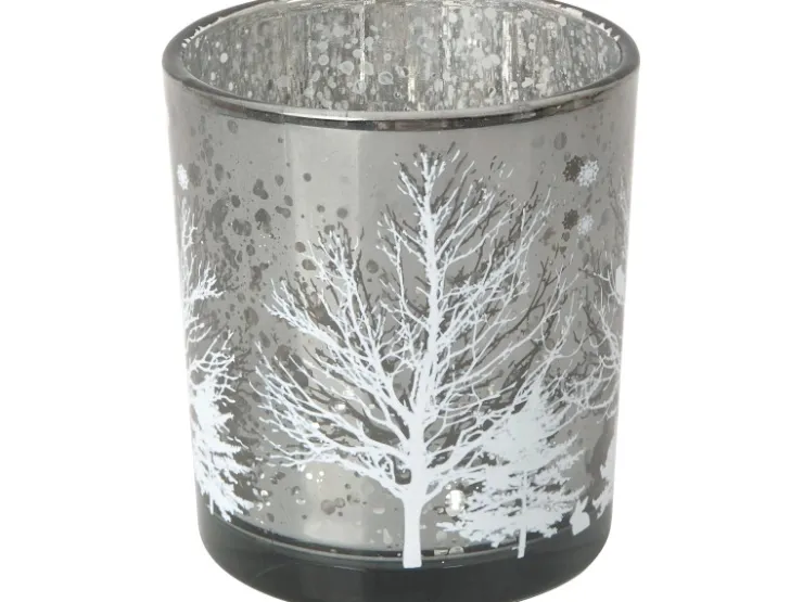 Teelicht-Glas Baum Ø 7 cm x 8 cm 3-fach sortiert* Kerzenhalter