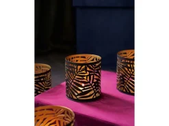 Teelichthalter Dark Wonder Ø 13 cm x 12 cm Schwarz-Gold* Laternen