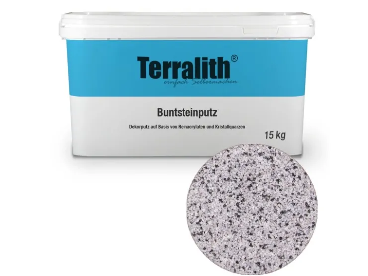 Terralith Buntsteinputz Mosaikputz 2mm -15 kg- BSP141 Weiss Grau Schwarz